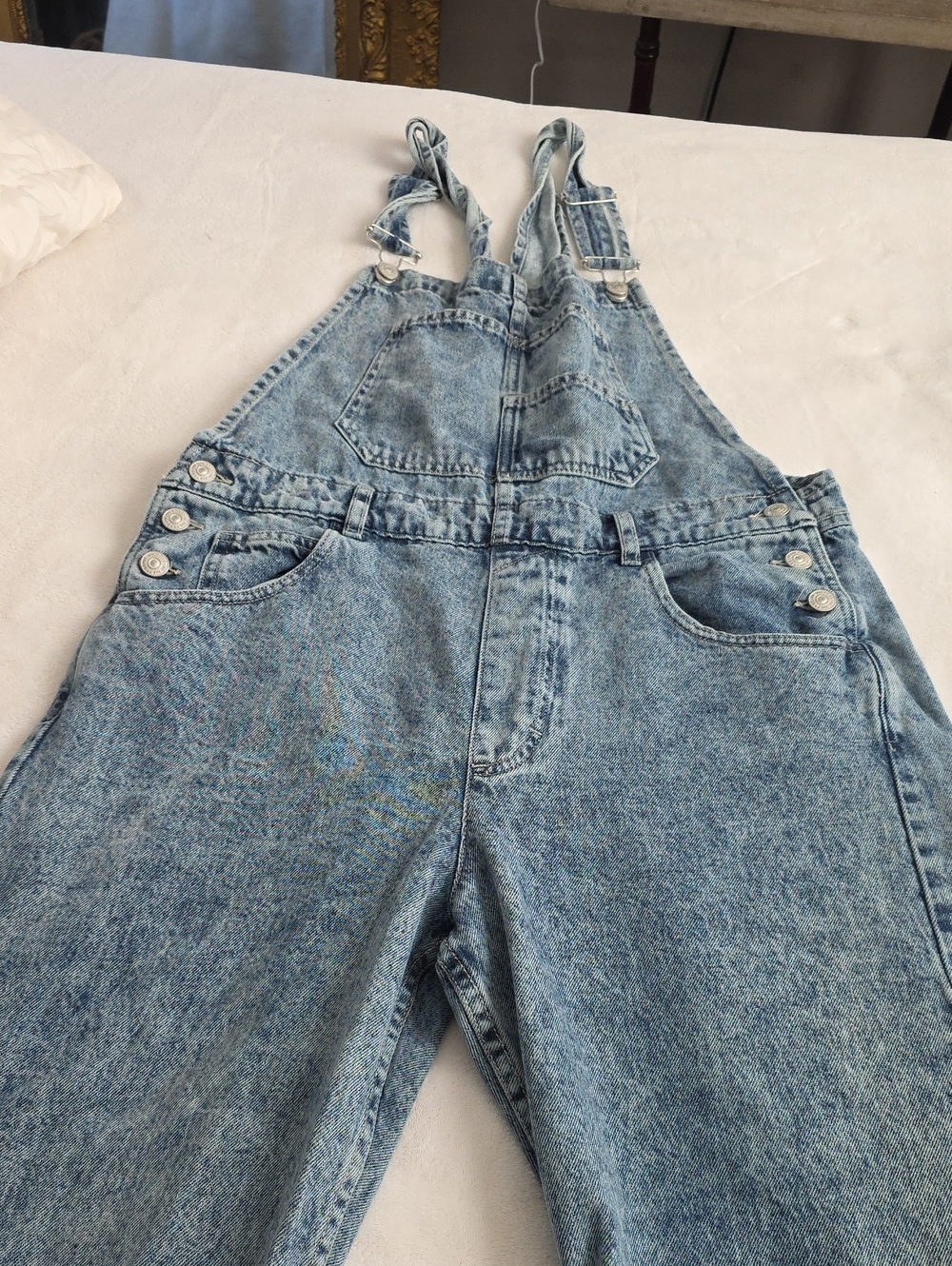 Free People Light Blue Denim Overalls